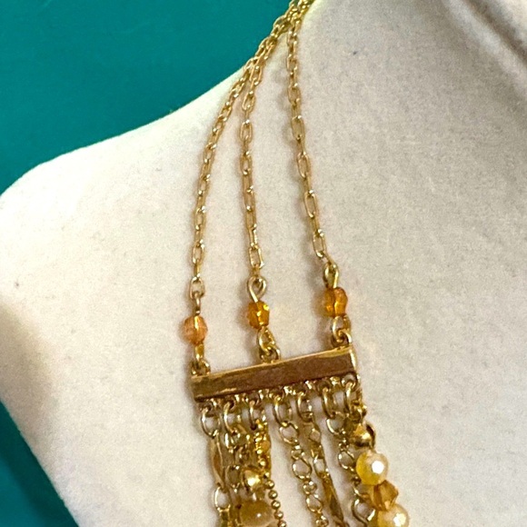 Vintage Avon, Luxurious Golden, Multistrand, Necklace & Earrings Set NIB - Picture 5 of 9